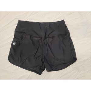 G Gradual Women's 3" High Waisted Swim Board Shorts Black Size M Pockets Lined